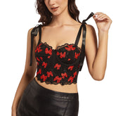 Kurzes Camisole-Top mit Schmetterlings-Ausschnitt